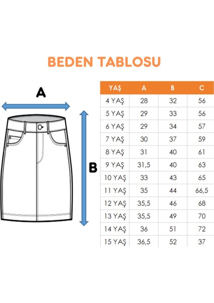 Kız Çocuk Garnili Kot Etek 2603 fiyatları