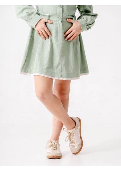 Kız Çocuk Garnili Kot Etek 2603