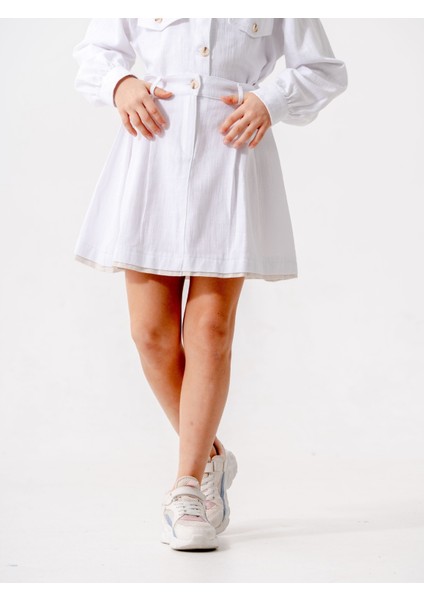 Kız Çocuk Garnili Kot Etek 2603