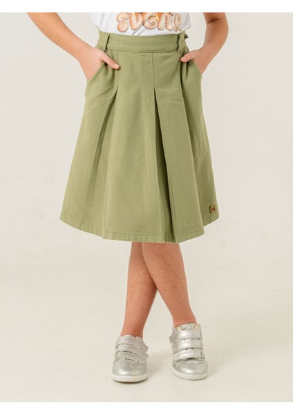 Kız Çocuk Gabardin Pileli Keten Etek 2958 fiyatları