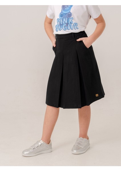 Kız Çocuk Gabardin Pileli Keten Etek 2958 fiyatları