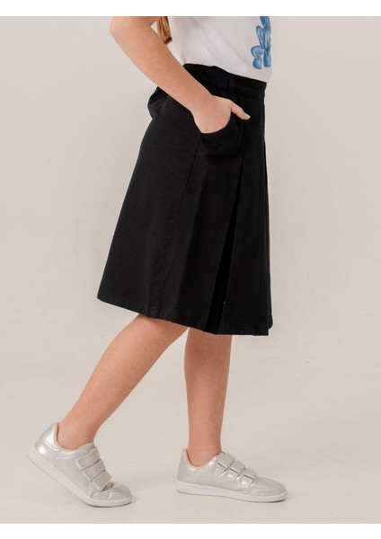 Kız Çocuk Gabardin Pileli Keten Etek 2958 fırsatları