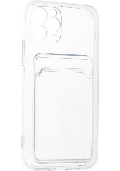 Kartlıklı Kılıf Apple iPhone 11 Pro Kart Koymalı Şeffaf Silikon - Şeffaf fırsatları