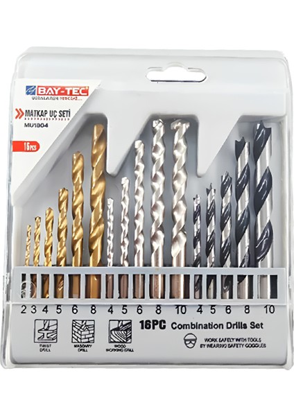 Matkap Uç Seti 16 Pcs Mu-1804