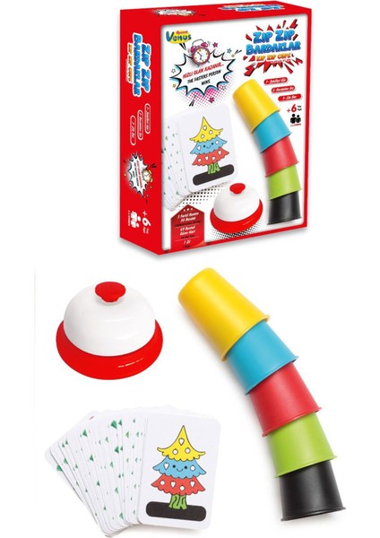 2'li Oyun Seti Zıp Zıp Bardaklar & Ingilizce Kelime Avı