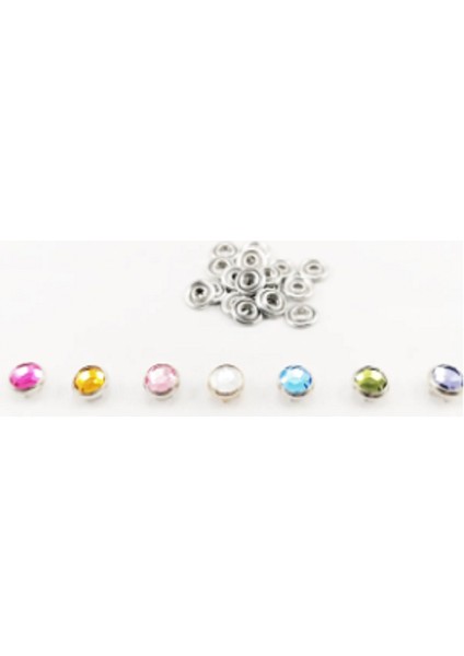 KLİNKSHOP Kristal Taşlı Giysi Kot ve Ev Tekstili Süsleme Malzeme Kit - Pembe-150 Adet