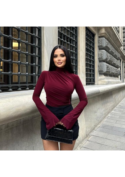 Kadın Ispanyol Kol Büzgülü Bluz