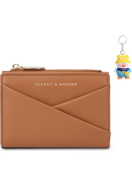 Basit Cüzdan Eğik Kart Yuvası Katlanır Para Cüzdanı Kadın Kart Tutucu (Yurt Dışından)