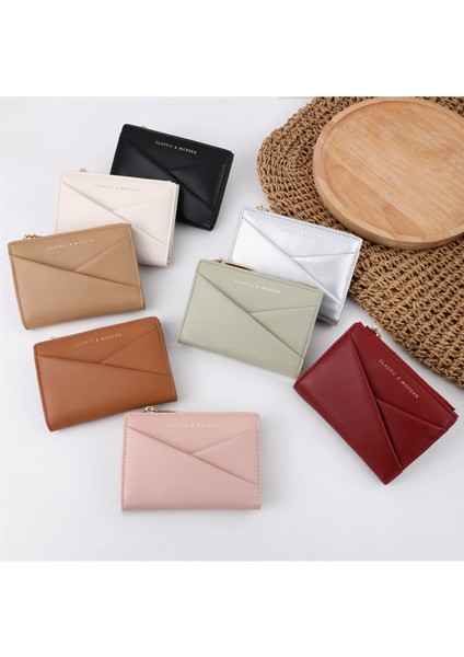 Basit Cüzdan Eğik Kart Yuvası Katlanır Para Cüzdanı Kadın Kart Tutucu (Yurt Dışından) fırsatları