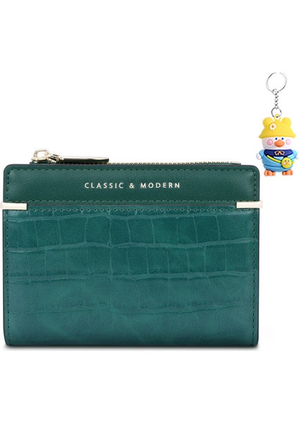 Bayan Cüzdan Kısa Toka Iki Katlı Küçük Cüzdan Kısa Para Cüzdanı Kart Tutucu (Yurt Dışından)