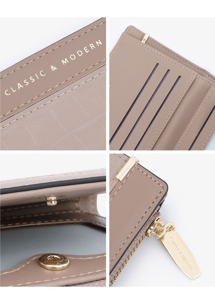 Bayan Cüzdan Kısa Toka Iki Katlı Küçük Cüzdan Kısa Para Cüzdanı Kart Tutucu (Yurt Dışından) indirimleri