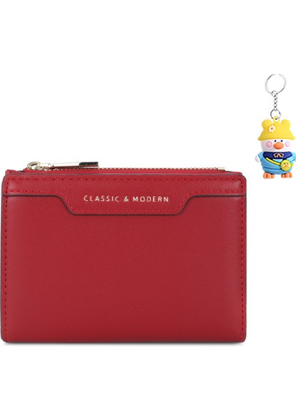 Bayanlar Kısa Cüzdan Çoklu Kart Yuvası Çok Yönlü Para Cüzdan Kart Tutucu (Yurt Dışından)