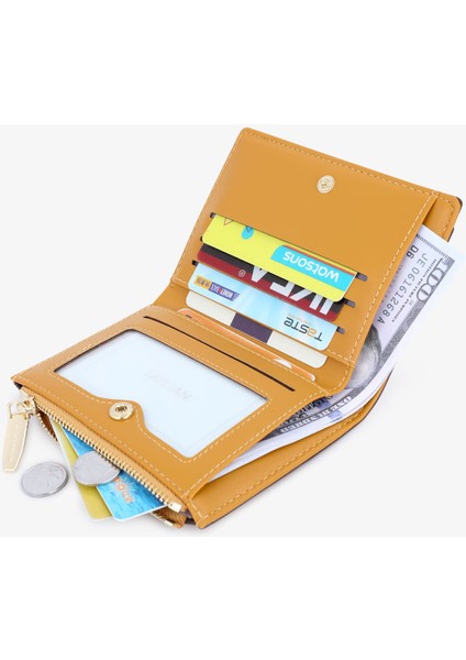 Bayanlar Kısa Cüzdan Çoklu Kart Yuvası Çok Yönlü Para Cüzdan Kart Tutucu (Yurt Dışından) modelleri