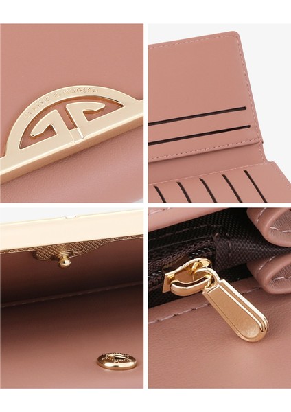 Uzun Cüzdan Kadın Üç Katlı Düşüş Çanta Çoklu Kart Yuvası Kart Tutucu (Yurt Dışından) indirimleri