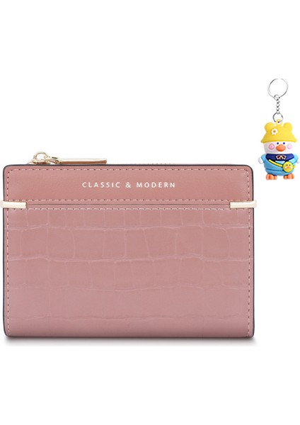 Bayan Cüzdan Kısa Toka Iki Katlı Küçük Cüzdan Kısa Para Cüzdanı Kart Tutucu (Yurt Dışından)