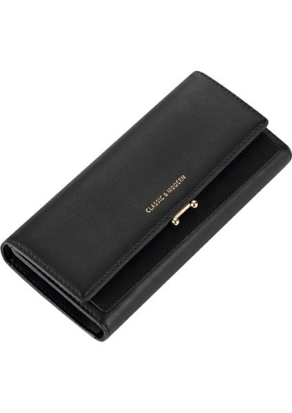 Uzun Kadın Cüzdan Büyük Kapasiteli Üç Katlı Kadın Clutch Kart Tutucu Çoklu Kart Yuvası (Yurt Dışından) indirimleri