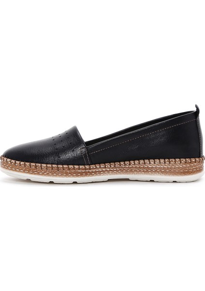 Kadın Siyah Deri Comfort Loafer 25SFD500518 fiyatları