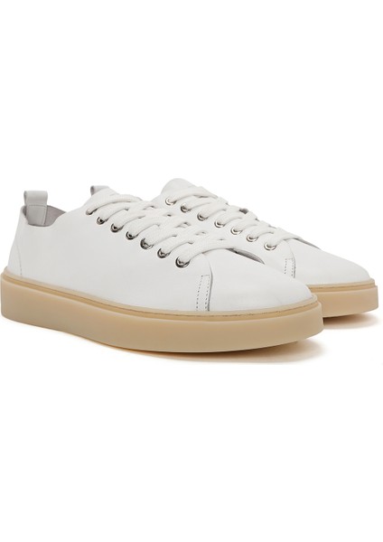 Erkek Beyaz Bağcıklı Deri Sneaker 25SFD707818