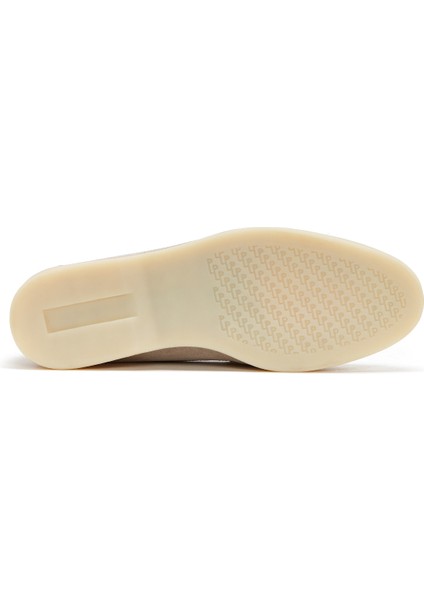 Kadın Bej Süet Deri Maskülen Loafer 25SFD130310