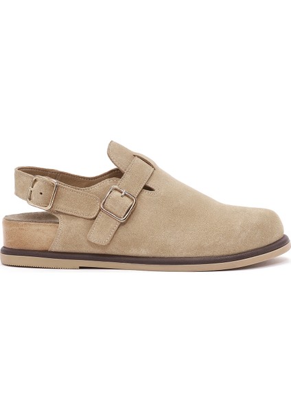Kadın Camel Arkadan Bağlamalı Süet Deri Sandalet 25SFD153410