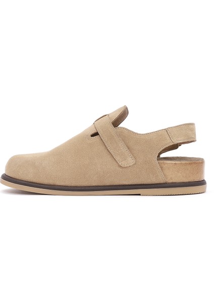 Kadın Camel Arkadan Bağlamalı Süet Deri Sandalet 25SFD153410