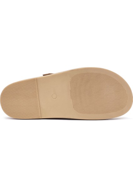 Kadın Camel Arkadan Bağlamalı Süet Deri Sandalet 25SFD153410