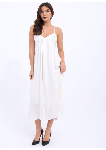 Butik 7322 Elbise-Ekru