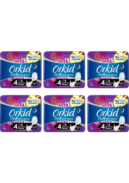 Hijyenik Ped Platinum Gece Extra 6'lı 6 Adet