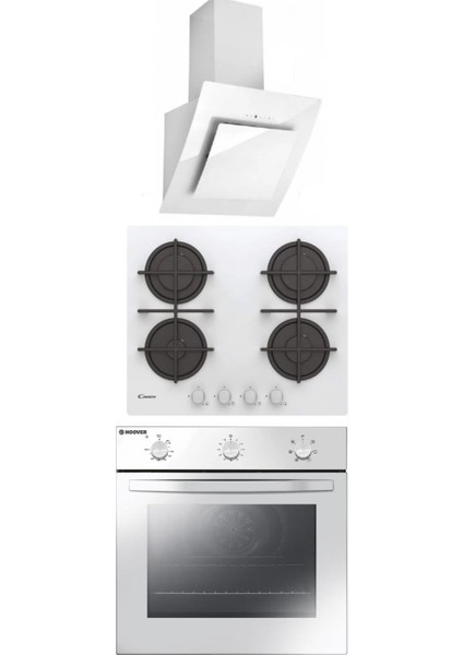 Candy Turbolu Beyaz Cam Ankastre Set(HON602W, CVG6WW, CDM 656)