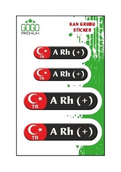 Kan Grubu A Rh(+) Siyah Dörtlü Damla Etiket Iıı