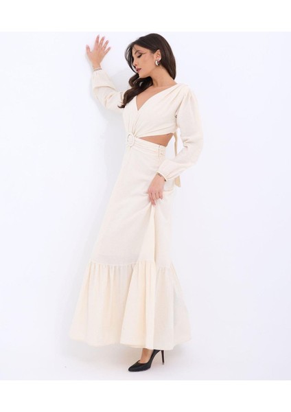 Butik 7408 Elbise-Bej