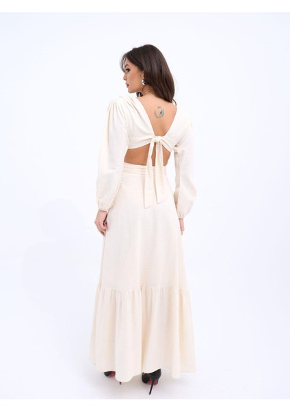 Butik 7408 Elbise-Bej