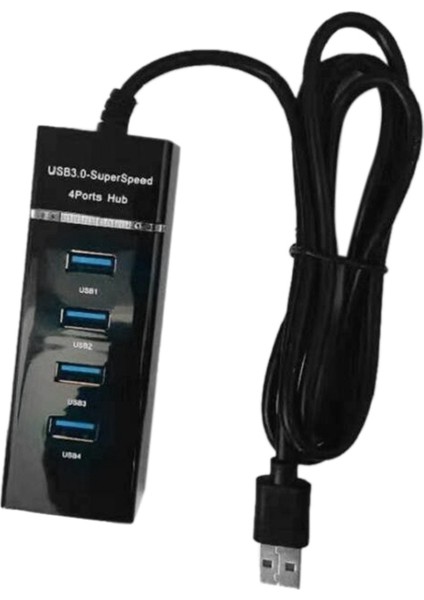 USB 3.0 Hub, 4 Port USB 3.0 Adaptörü, Veri Hub Genişletici Dizüstü Bilgisayar Yerleştirme Istasyonu Çok Işlevli Tek Çekmeli Dört Hub (Yurt Dışından)