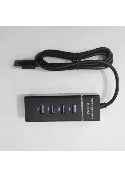 USB 3.0 Hub, 4 Port USB 3.0 Adaptörü, Veri Hub Genişletici Dizüstü Bilgisayar Yerleştirme Istasyonu Çok Işlevli Tek Çekmeli Dört Hub (Yurt Dışından)