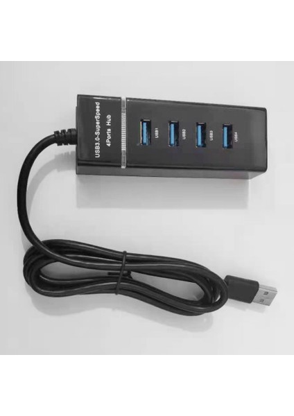 USB 3.0 Hub, 4 Port USB 3.0 Adaptörü, Veri Hub Genişletici Dizüstü Bilgisayar Yerleştirme Istasyonu Çok Işlevli Tek Çekmeli Dört Hub (Yurt Dışından)