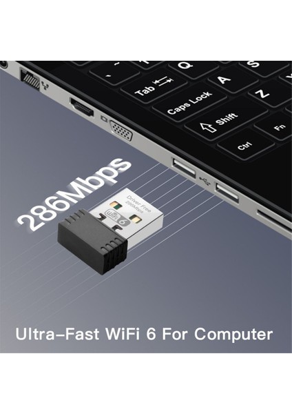 Kablosuz Wifi 6 Adaptörü AX286 802.11AX 2.4ghz Ücretsiz Sürücü USB Ağ Kartı Win7/10/11 Bilgisayar Mini Wifi Alıcısı (Yurt Dışından)