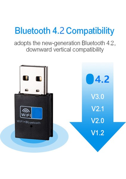 USB Wifi Bluetooth Adaptörü, Bluetooth 4.2 150MBPS Wifi Dongle Ağ Kartı, Wifi Bluetooth Alıcı Verici (Yurt Dışından)