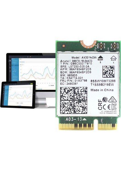 AX201 AX201NGW Wifi Kartı 2xanten M.2 Cnvio2 2.4 Ghz/5 Ghz Wifi 6 3000MBPS Bluetooth 5.1 Wifi Adaptörü WIN10 Için (Yurt Dışından)