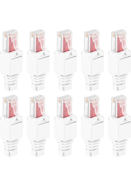 10 x Ağ Konnektörleri Aletsiz RJ45 Cat6 Lan Utp Kablo Fişi Aletler Olmadan Cat5 Cat7 Kurulum Kablosu Yama Kablosu (Yurt Dışından)