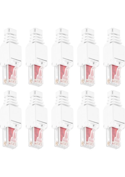 10 x Ağ Konnektörleri Aletsiz RJ45 Cat6 Lan Utp Kablo Fişi Aletler Olmadan Cat5 Cat7 Kurulum Kablosu Yama Kablosu (Yurt Dışından) modelleri