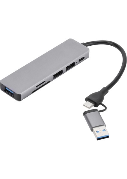 6'sı 1 Arada USB 3.0 Tip-C Genişletici Hub Yerleştirme Istasyonu Çoklu USB Ayırıcı Adaptörü USB 3.0 2.0 Tf Sd Okuyucu Yuvası (Yurt Dışından)