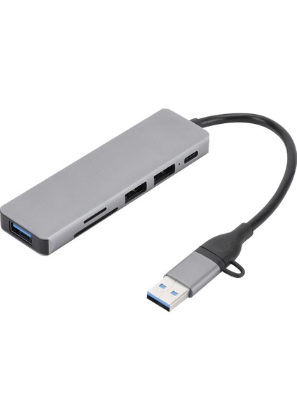 6'sı 1 Arada USB 3.0 Tip-C Genişletici Hub Yerleştirme Istasyonu Çoklu USB Ayırıcı Adaptörü USB 3.0 2.0 Tf Sd Okuyucu Yuvası (Yurt Dışından)