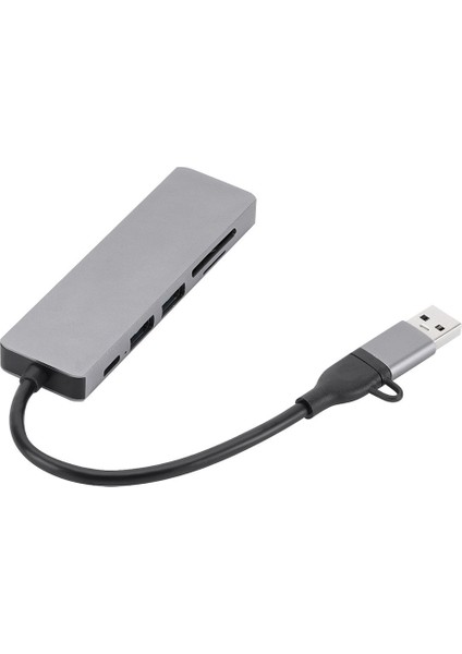 6'sı 1 Arada USB 3.0 Tip-C Genişletici Hub Yerleştirme Istasyonu Çoklu USB Ayırıcı Adaptörü USB 3.0 2.0 Tf Sd Okuyucu Yuvası (Yurt Dışından)
