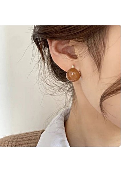 Karamel Makaron Tasarım Küpe