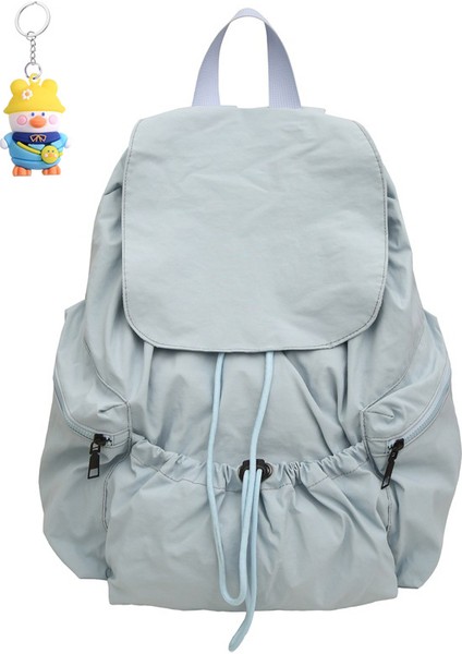 Pliseli Ipli Sırt Çantası Bayanlar Büyük Kapasiteli Flip Öğrenci Okul Çantası Sırt Çantası (Yurt Dışından)