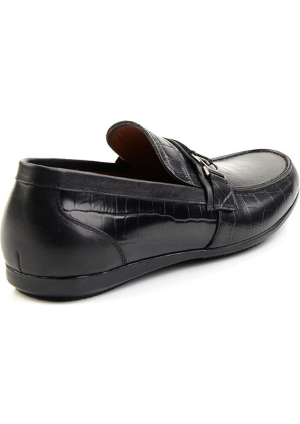 Siyah Kroko Deri Erkek Casual Ayakkabı E01758026011 modelleri