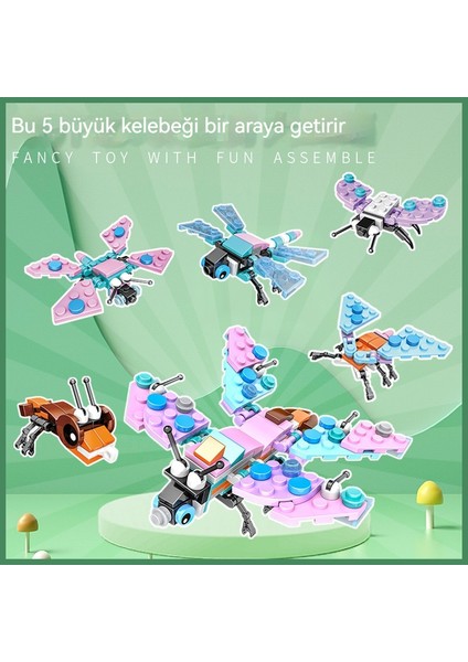 Hayvan Böcek Yapı Blokları Bulmaca Montaj Beş Bir Arada, On Bir Arada Olabilir (Yurt Dışından)