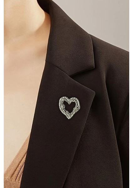 Taşlı Kalp Broş modelleri