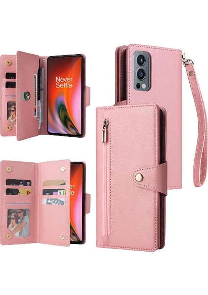 Oneplus Nord 2 Fermuar Cüzdan Kapak Için Kılıf El ile Manyetik Deri (Yurt Dışından)