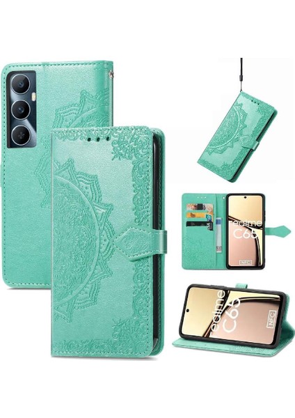 Realme C65 Için Flip Case Zarif Desen Basit Iş Kapak Kılıfı (Yurt Dışından)